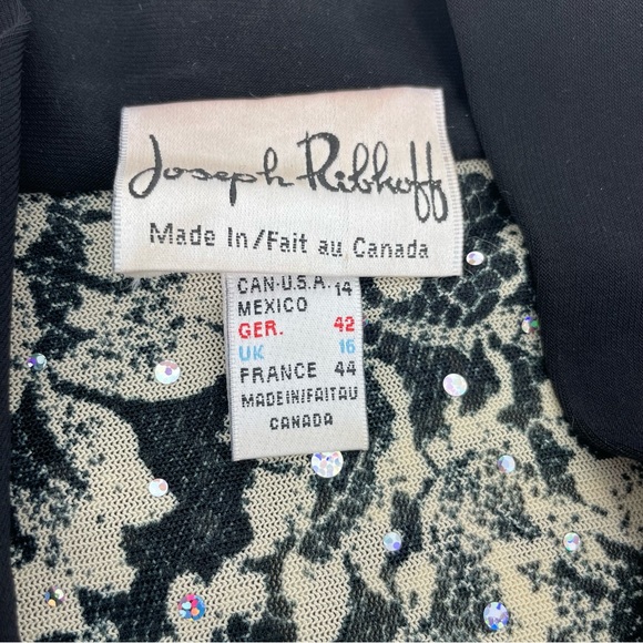 Joseph Ribkoff Animal Sequened Jacket Sheer Long Sleeve Stretch Embellished Top - Picture 13 of 16